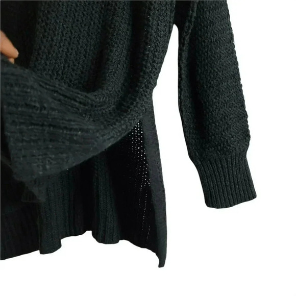 Universal Thread Black Knit V Neck Sweater Oversized slide side XS Long sleeves - Picture 5 of 11